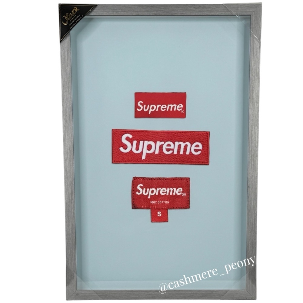 Supreme X Oliver Gal Box Logo Glass Shadow Box Print Framed Art